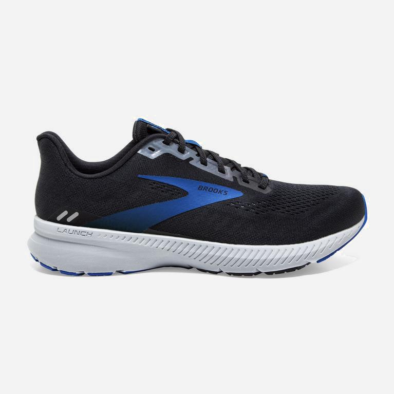 Brooks Launch 8 Mens Light Cushion Road Running Shoes Ireland Black/Grey/Blue (KEJF-16450)